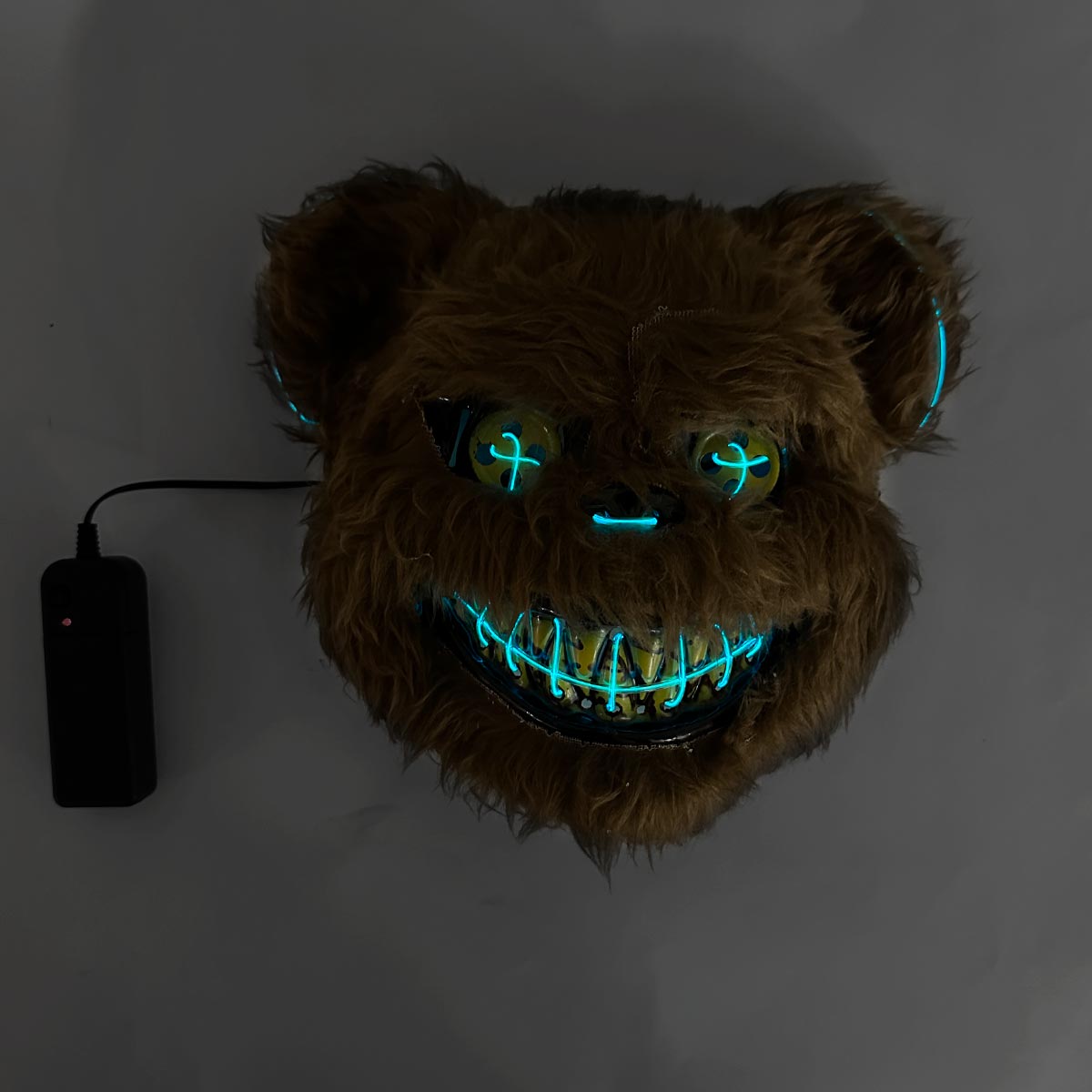 Vista 8 de Mascara Oso Macabro LED Neon OF368LED - Color: Café